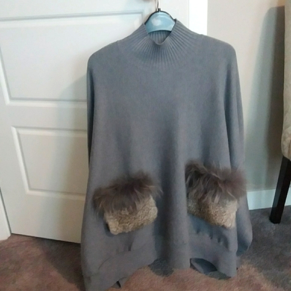 Rudsak xs/s Grey blue sweater/cape - Picture 1 of 3